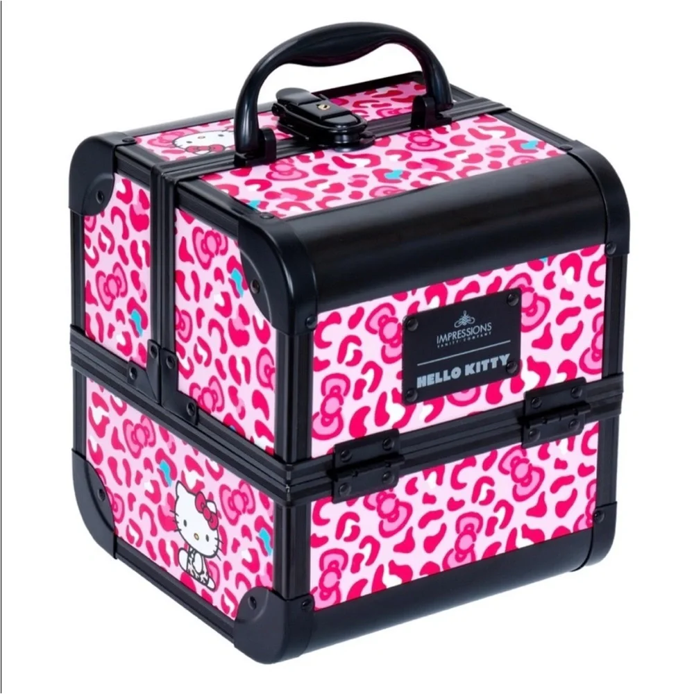 NWT Hello Kitty Pink Multicolor Traveling Makeup Box Case